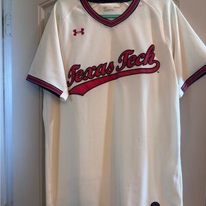 Under Armour Cream and Red Texas Tech Jersey